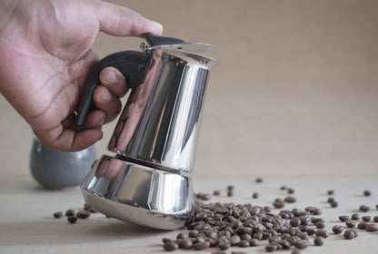 Beginner stainless steel Moka Pot + Coffee pack